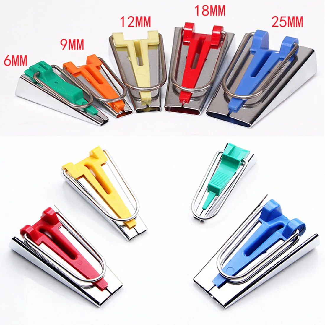 

1pcs 5 Sizes Fabric Bias Tape Maker Oblique Bias Tool Sewing Quilting Binding Maker Sewing Machine Foot 6mm 9mm 12mm 18mm 25mm