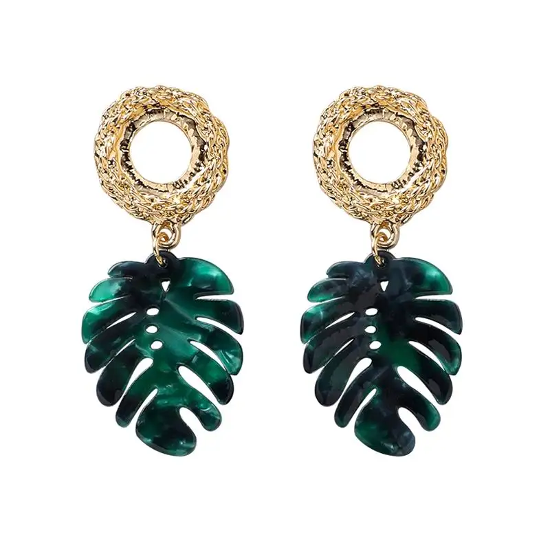 Europe Vintage Metal Circle Green Resin Leaf Statement Drop Earrings For Women Fashion Jewelry Dangle Earings Wholesale
Europe Vintage Metal Circle Green Resin Leaf Statement Drop Earrings For Women Fashion Jewelry Dangle Earings Wholesale