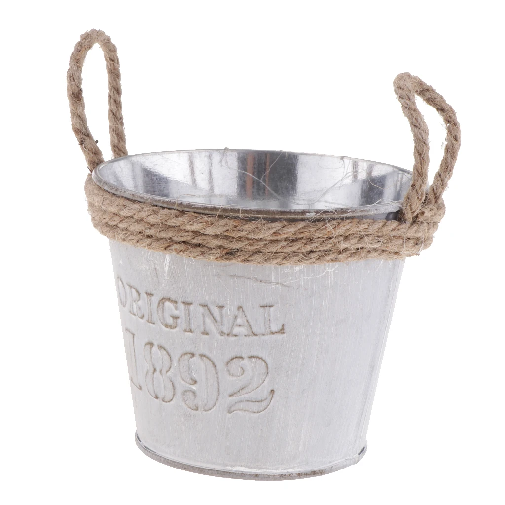 Garden Seeding Watering Container Can Case Plant Herb Flower Bucket Pot, Tabletop, Countertop Garden Deck Decor
