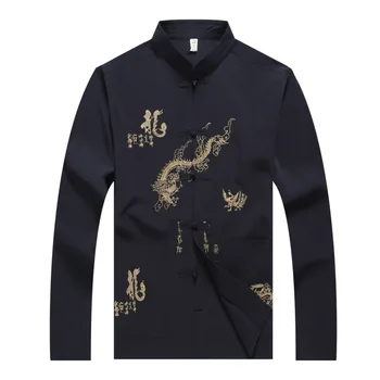 Embroidery Dragon Men's Kung Fu Shirt Chinese Style Cotton Long Sleeve Wu Shu Clothing Plus Size M L XL XXL XXXL
Embroidery Dragon Men's Kung Fu Shirt Chinese Style Cotton Long Sleeve Wu Shu Clothing Plus Size M L XL XXL XXXL