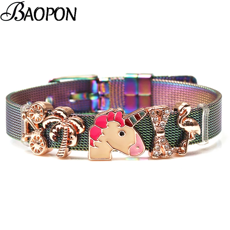 BAOPON 2019 New Fashion Jewelry Stainless Steel Mesh Bracelets Bangles with Unicorn Charms Fine Bracelets For Women Kids Gift
BAOPON 2019 New Fashion Jewelry Stainless Steel Mesh Bracelets Bangles with Unicorn Charms Fine Bracelets For Women Kids Gift