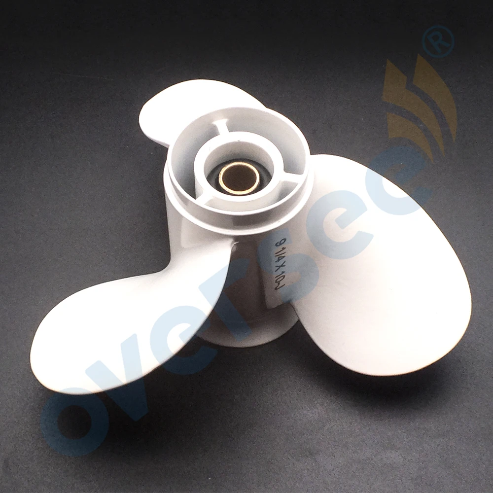 OVERSEE Aluminum Propeller 63V-45945-00-EL 9 1/4x10 -J For  9.9HP 15HP Yamaha Outboard Motor 682 63V 9-1/4*10 