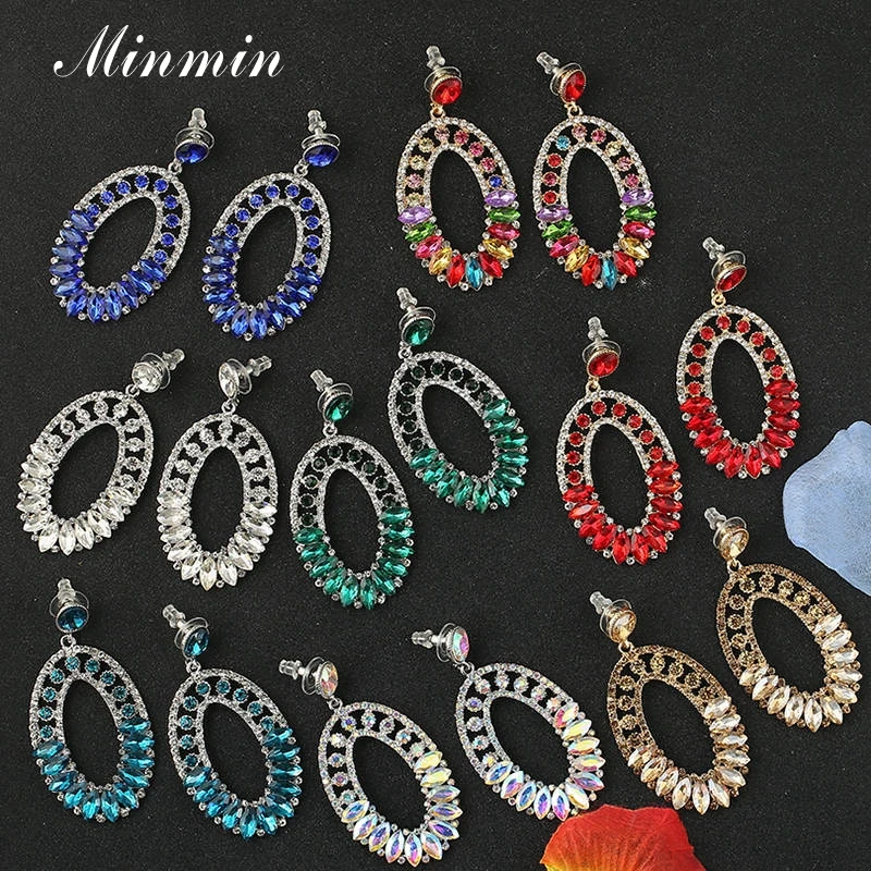 Minmin 8 Colors Crystal Drop Dangle Earrings Fashion Jewelry Unique Geometric Big Circle Long Hanging Earrings for Women MEH1572
Minmin 8 Colors Crystal Drop Dangle Earrings Fashion Jewelry Unique Geometric Big Circle Long Hanging Earrings for Women MEH1572