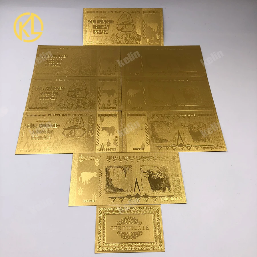 800pcs/lot Collectable Pure Gold Plated Banknotes 100 Trillion Dollar Zimbabwe Banknote Buffalo Bill in Plastic Material
800pcs/lot Collectable Pure Gold Plated Banknotes 100 Trillion Dollar Zimbabwe Banknote Buffalo Bill in Plastic Material