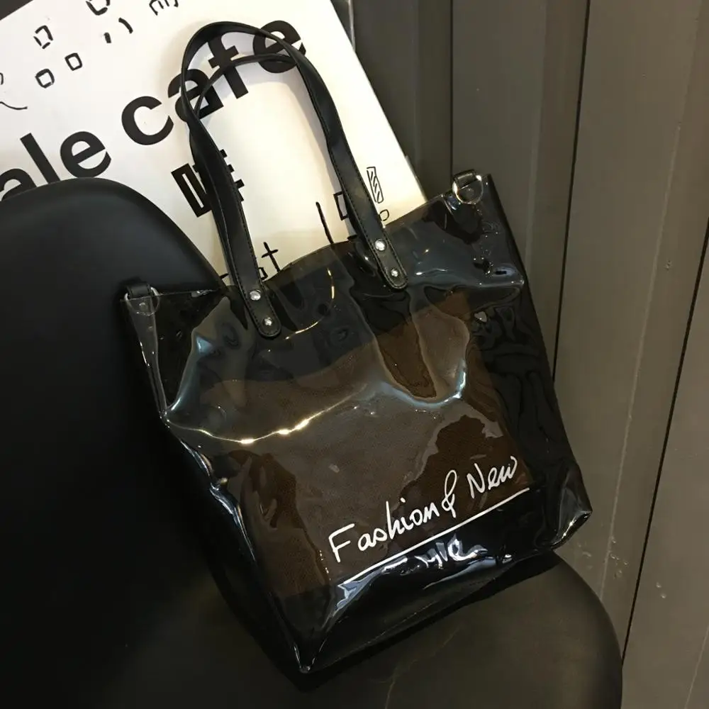 2017 New Solid Color Letter Print transparent jelly Cool Color bag all-match Portable Tourism Cluster Handbags
2017 New Solid Color Letter Print transparent jelly Cool Color bag all-match Portable Tourism Cluster Handbags