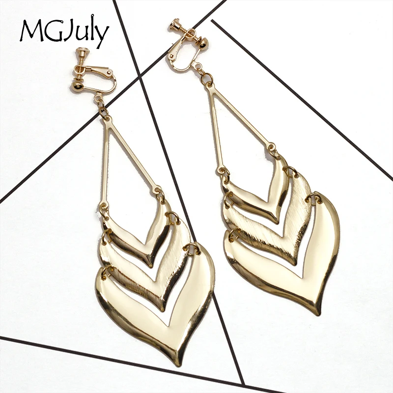 Geometric Heart Metal Big Earrings No Pierced Ear Clip Minimalist Long Clip Earrings Without Piercing Women Punk Earring CE157
Geometric Heart Metal Big Earrings No Pierced Ear Clip Minimalist Long Clip Earrings Without Piercing Women Punk Earring CE157