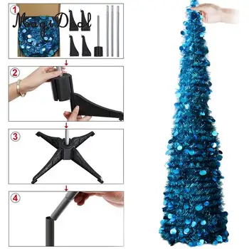 5 Foot Pop up Tinsel Collapsible Artificial Christmas Tree with Stand Apartment Supermarket Xmas Decor Blue
5 Foot Pop up Tinsel Collapsible Artificial Christmas Tree with Stand Apartment Supermarket Xmas Decor Blue
