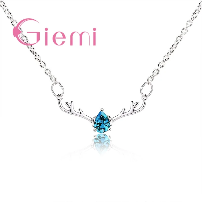 Christmas Jewelry 925 Sterling Silver Cute Animal Waterdrop Pendant Necklace Colorful CZ Stone Elk Deer Necklace For Women Colla
Christmas Jewelry 925 Sterling Silver Cute Animal Waterdrop Pendant Necklace Colorful CZ Stone Elk Deer Necklace For Women Colla