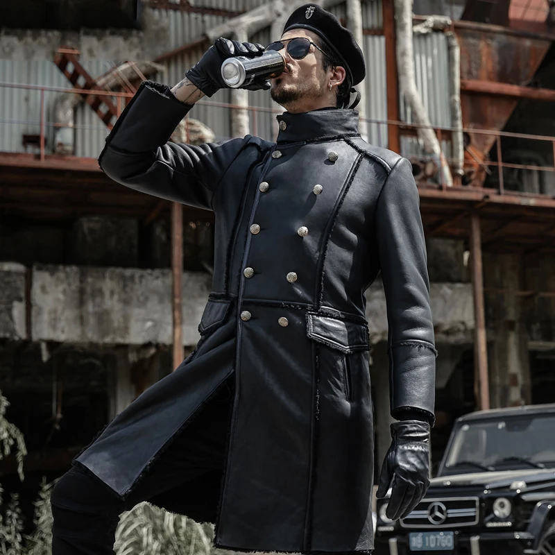 Sheepskin Jacket Men's Shearling Jacket Men's Fur Parka Luxury X-Long Military Style Coat Winter Warm B3 B7
Sheepskin Jacket Men's Shearling Jacket Men's Fur Parka Luxury X-Long Military Style Coat Winter Warm B3 B7