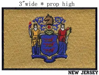 New Jersey Flag 3"wide embroidery patch for Trenton/Island of Jersey/Garden State 
New Jersey Flag 3"wide embroidery patch for Trenton/Island of Jersey/Garden State