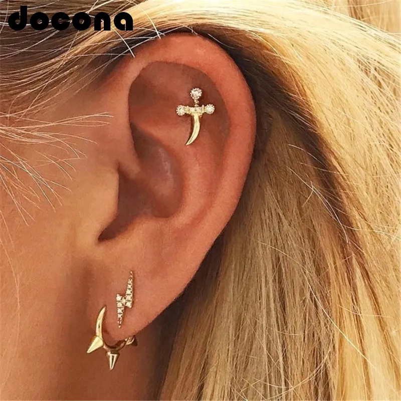 docona Punk Gold Color Crystal Arrow Horm Dagger Shape Stud Earring Set for Women Metal Geometric Studs Earring Pendientes 3413
docona Punk Gold Color Crystal Arrow Horm Dagger Shape Stud Earring Set for Women Metal Geometric Studs Earring Pendientes 3413