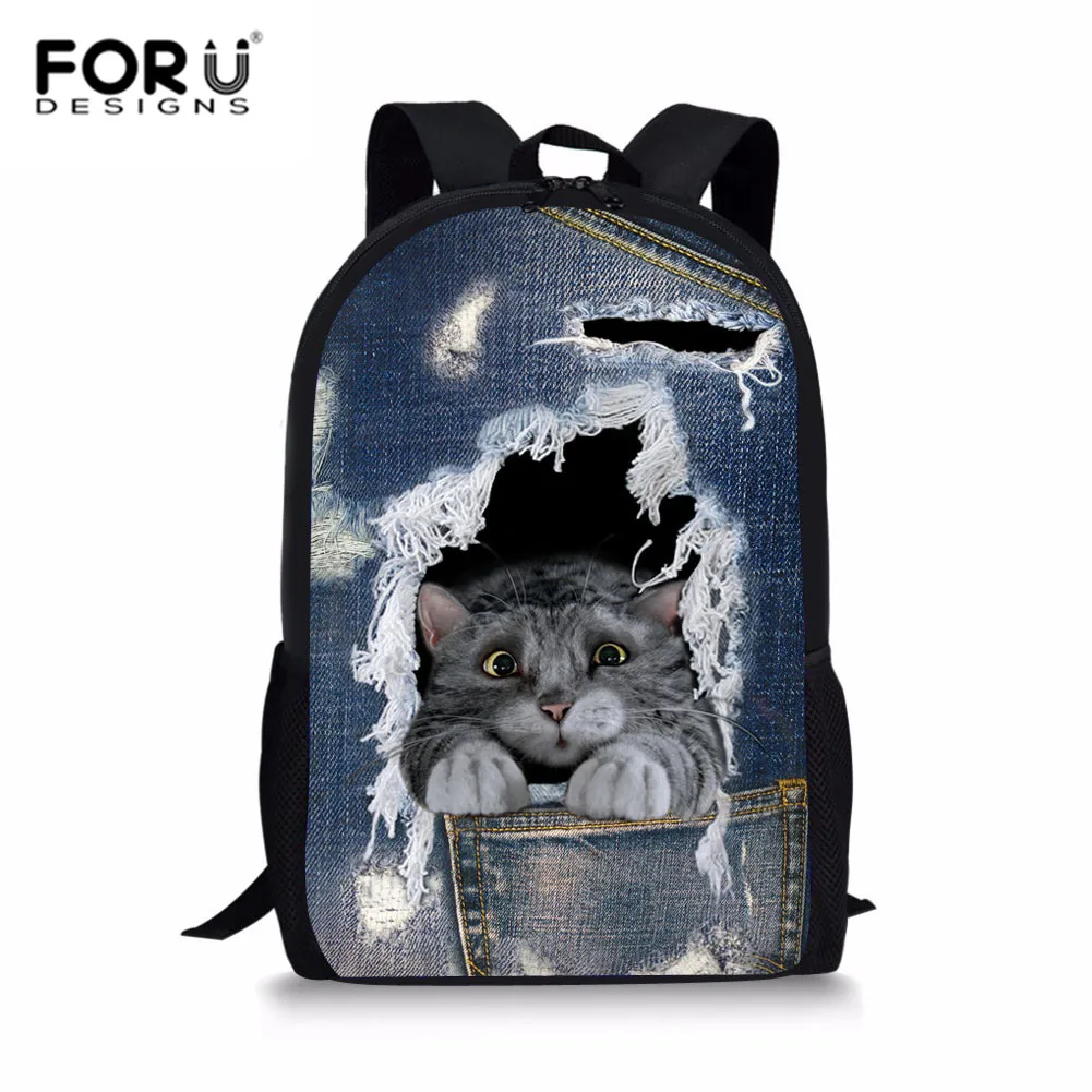 FORUDESIGNS Big Schoolbag Set for Teenager Girl Sweet Cat Girls School Bags Denim Animal Bookbag Rucksack Women Daypack Mochila
FORUDESIGNS Big Schoolbag Set for Teenager Girl Sweet Cat Girls School Bags Denim Animal Bookbag Rucksack Women Daypack Mochila