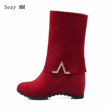 Spring Autumn Winter Women Mid Calf Boots Wedge Height Increasing Woman Short Boots High Quality Plus Size 34-40,41,42,43 botas
Spring Autumn Winter Women Mid Calf Boots Wedge Height Increasing Woman Short Boots High Quality Plus Size 34-40,41,42,43 botas