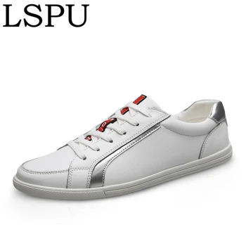 

Italy Design Genuine Leather Men Skateboard Shoes Lace Up Breathable Casual Sneakers Fashion Trainers Shoes Men Plus Size 37-46