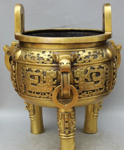 JP S62 22" Chinese Feng Shui Brass 3 Foot handle Beast Head Incense Burner Censer Discount 35% 
JP S62 22" Chinese Feng Shui Brass 3 Foot handle Beast Head Incense Burner Censer Discount 35%