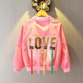 Spring Autumn Jacket for Big Girl Cotton Pink Coat Children Love Casual Zipper Sequined Jackets Kids Toddler Baby Girl Clothing
Spring Autumn Jacket for Big Girl Cotton Pink Coat Children Love Casual Zipper Sequined Jackets Kids Toddler Baby Girl Clothing
