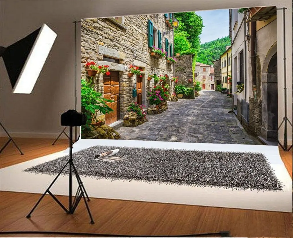 Photography Backdrop European Building Street Green and Flower Vine Scene Photo Background
Photography Backdrop European Building Street Green and Flower Vine Scene Photo Background