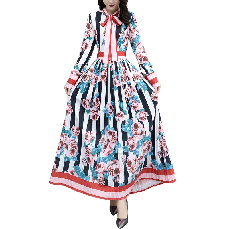 HAMALIEL Plus Size Runway Spring Women Party Dress Vintage Printed Rose Bow Collar Long Sleeve Dress Elegant Vestidos S-XXXL
HAMALIEL Plus Size Runway Spring Women Party Dress Vintage Printed Rose Bow Collar Long Sleeve Dress Elegant Vestidos S-XXXL