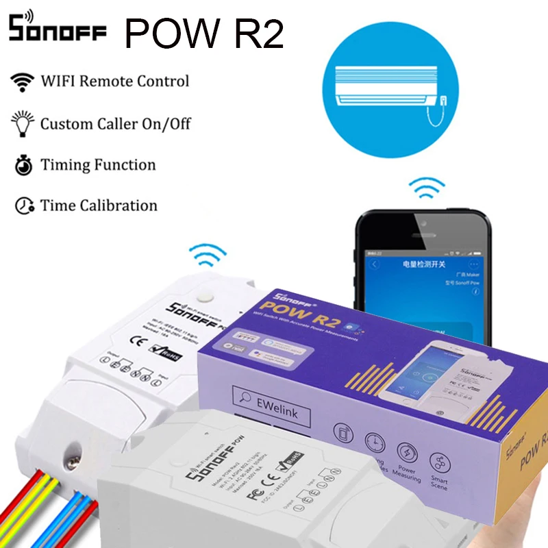 Sonoff Pow R2 Smart Wifi Switch Controller With Real Time Power Consumption Measurement 15A/3500W Smart Home Device Via Android
Sonoff Pow R2 Smart Wifi Switch Controller With Real Time Power Consumption Measurement 15A/3500W Smart Home Device Via Android