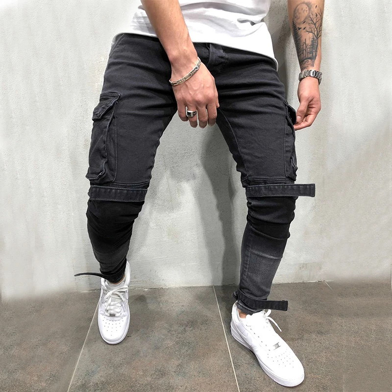 Men's Jeans Big Pocket Casual Beam Small Pencil Pants Slim Fit Denim Trousers Cargo Pants 2019 Spring and Autumn New
Men's Jeans Big Pocket Casual Beam Small Pencil Pants Slim Fit Denim Trousers Cargo Pants 2019 Spring and Autumn New