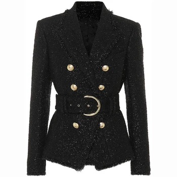 HIGH QUALITY New Fashion 2020 Fall Winter Designer Blazer Jacket Women's Silver Glitter Lacing Belt Blazer Coat
HIGH QUALITY New Fashion 2020 Fall Winter Designer Blazer Jacket Women's Silver Glitter Lacing Belt Blazer Coat