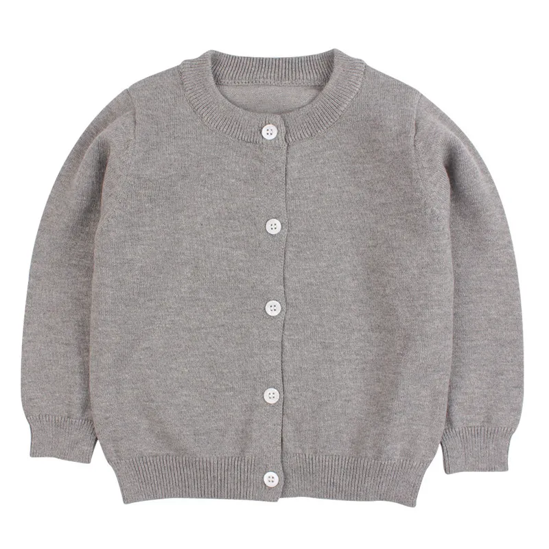 Solid Baby Sweater Kids Toddler Boys Girls Button Closure Cardigan Round Collar Long Sleeve Child Outfit Coat Elastic Comfortable Knitting Pullover (17)