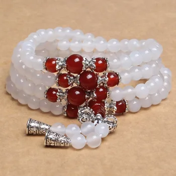 Natural Stone White Agate Bracelet Round Bead Silver Red Chalcedony Lucky Bangle Women Crystal Quartz Jewelry Love Energy Gift
Natural Stone White Agate Bracelet Round Bead Silver Red Chalcedony Lucky Bangle Women Crystal Quartz Jewelry Love Energy Gift