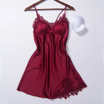 Ladies Sexy Silk Satin Nightgown Lace Nightdress Sleeveless Nighties Summer Night Dress Charming Sleep Wear Night Wear For Women
Ladies Sexy Silk Satin Nightgown Lace Nightdress Sleeveless Nighties Summer Night Dress Charming Sleep Wear Night Wear For Women