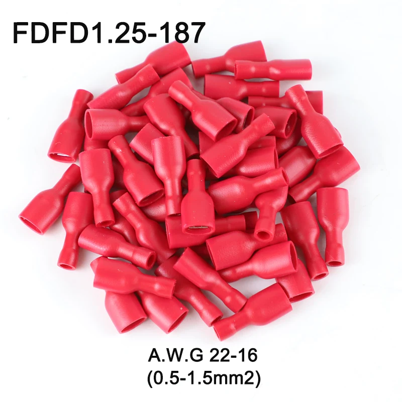 FDFD1 187 FDFD1.25 изоляционные женские изолированные электрические обжимные клеммные