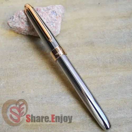 ROLLER BALL PEN CROCODILE 136 EXECUTIVE SILVER AND GOLDEN MESH | Канцтовары для офиса и дома