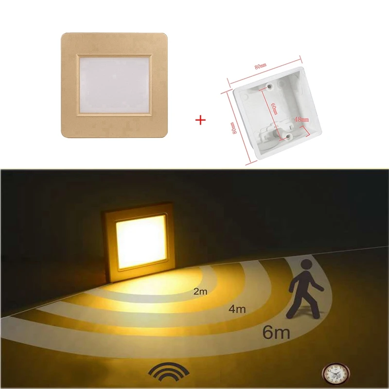 10pcs/lot Indoor PIR Motion Sensor Led Stair Light Infrared Human Body Induction Lamp Recessed Steps Ladder Wall Lamps+86box
10pcs/lot Indoor PIR Motion Sensor Led Stair Light Infrared Human Body Induction Lamp Recessed Steps Ladder Wall Lamps+86box