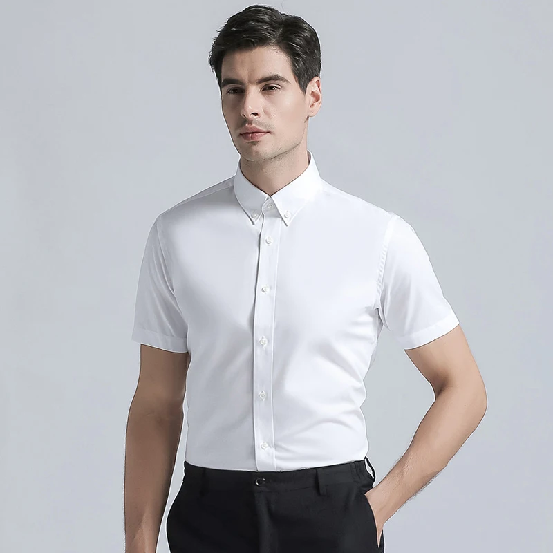 High Quality 2019 Brand New Men's Short Sleeve Shirt Mens Dress Shirts Casual Formal Men's Cotton Blend Shirts White
High Quality 2019 Brand New Men's Short Sleeve Shirt Mens Dress Shirts Casual Formal Men's Cotton Blend Shirts White
