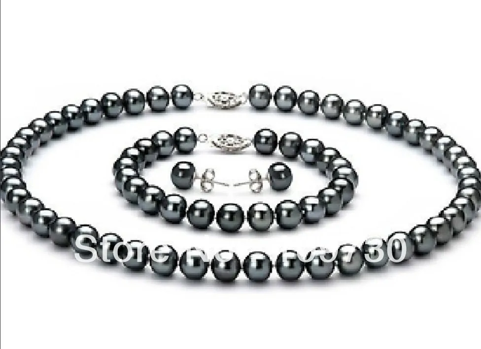 Free shipping Jewelry 00145 a sets of natural 9-10mm black pearl necklace earring and bracelet 14KGP !
Free shipping Jewelry 00145 a sets of natural 9-10mm black pearl necklace earring and bracelet 14KGP !
