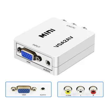 VGA to AV RCA Mini 1080p Converte Adapter Converter with 3.5mm Audio VGA2AV CVBS+Audio Convertor for HDTV PC ps4 ps3
VGA to AV RCA Mini 1080p Converte Adapter Converter with 3.5mm Audio VGA2AV CVBS+Audio Convertor for HDTV PC ps4 ps3
