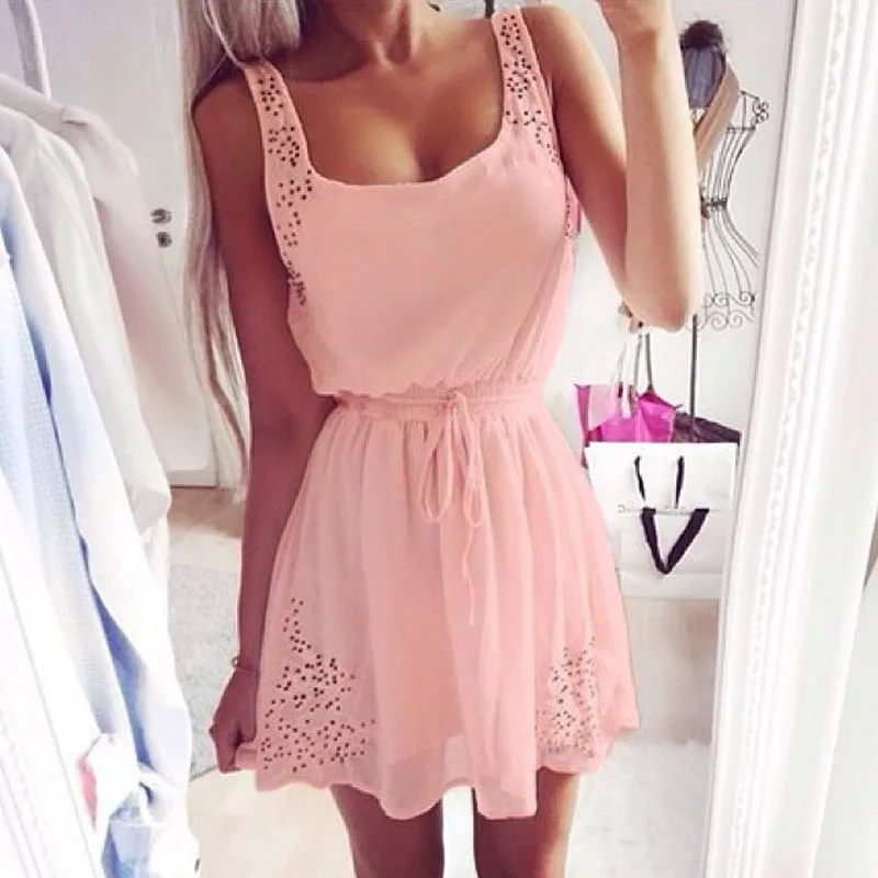 2019 Summer Style Women Casual Dresses Sleeveless Cocktail Short Mini Dress Pink Party Dress Fashion wholesale Sexy Dress
2019 Summer Style Women Casual Dresses Sleeveless Cocktail Short Mini Dress Pink Party Dress Fashion wholesale Sexy Dress
