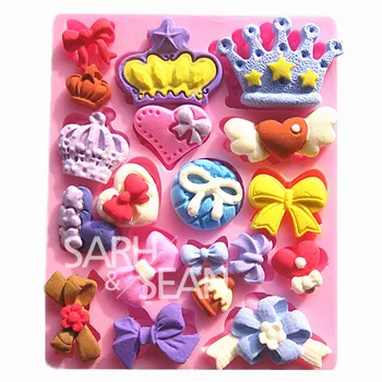 M0581 Mini crown bow collection fondant cake molds chocolate mould for the kitchen baking Sugarcraft Decoration Tool 
M0581 Mini crown bow collection fondant cake molds chocolate mould for the kitchen baking Sugarcraft Decoration Tool