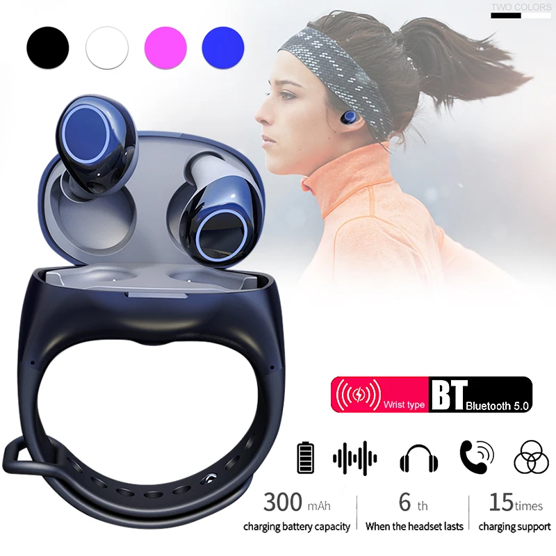HM50 TWS Bluetooth Wireless Earbuds EarPhones HiFi Bluetooth 5.0 Earphones Portable Smart Wristband Wireless Headset
HM50 TWS Bluetooth Wireless Earbuds EarPhones HiFi Bluetooth 5.0 Earphones Portable Smart Wristband Wireless Headset