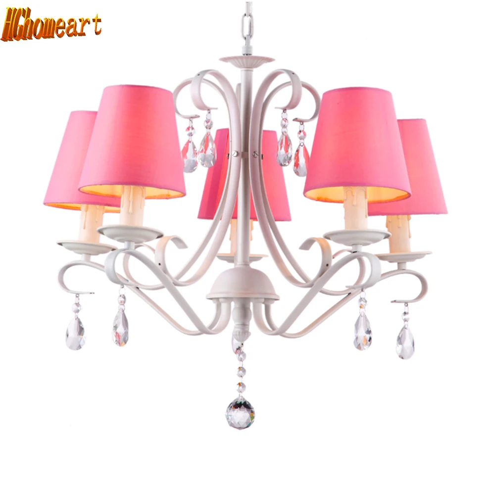 modern crystal chandelier Led110v220v pastoral living room cloth princess Korean child chandelier modern