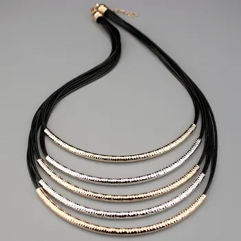 2019 New Jewelery Accessories Metal Tube Multilayer Black Leather Chain Necklaces for Women Statement Necklaces & Pendants X1646
2019 New Jewelery Accessories Metal Tube Multilayer Black Leather Chain Necklaces for Women Statement Necklaces & Pendants X1646