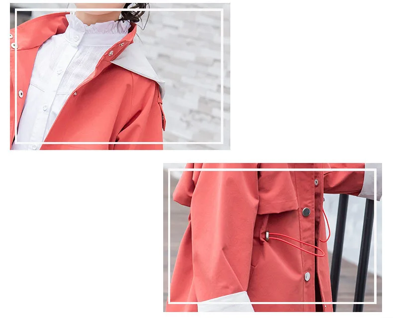 Girls Hooded Patchwork Long Jackets For Kids Pink Orange Cotton 2019 Autumn Trench Coat Clothing Children Outerwear Tops Clothes (6).jpg