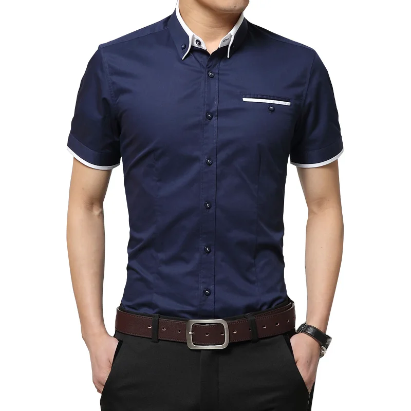 Summer Men's Shirt New Fashion Cotton Men Social Shirt Slim Fit Black Khaki Short Sleeve Shirts 4XL 5XL
Summer Men's Shirt New Fashion Cotton Men Social Shirt Slim Fit Black Khaki Short Sleeve Shirts 4XL 5XL