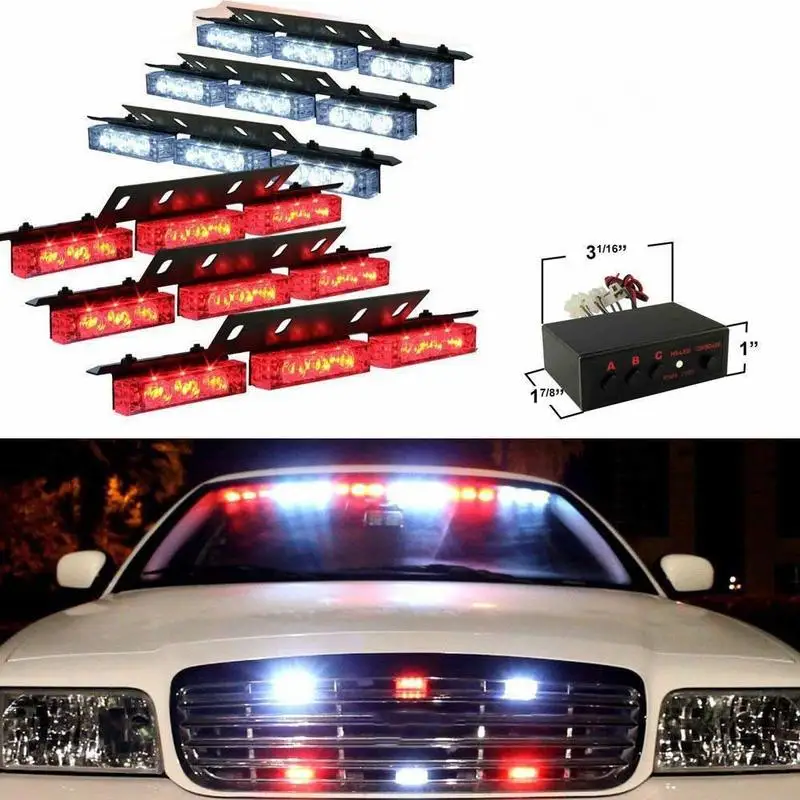 54x LED Emergency Vehicle Strobe Lights Bars Deck Dash Grill Warning Lights For Truck Car (Red White)
54x LED Emergency Vehicle Strobe Lights Bars Deck Dash Grill Warning Lights For Truck Car (Red White)
