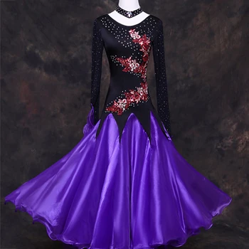 Sequins Ballroom Dance Dress Women Purple Long Sleeve Waltz Dress Competition Standard Dance Dress Customized Stage Wear DN1229
Sequins Ballroom Dance Dress Women Purple Long Sleeve Waltz Dress Competition Standard Dance Dress Customized Stage Wear DN1229