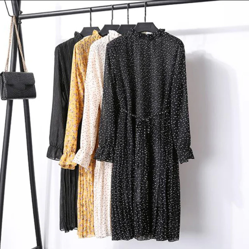 2019 New Spring Autumn Print High Waist Long Sleeve Dresses with Sashes Fashion Women Chiffon Dress Casual A-Line Dresses Lp012
2019 New Spring Autumn Print High Waist Long Sleeve Dresses with Sashes Fashion Women Chiffon Dress Casual A-Line Dresses Lp012
