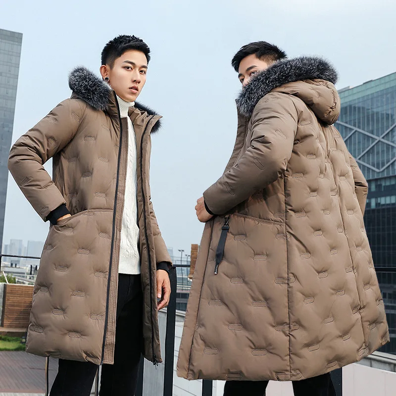 

New Fashion -40Celsius Winter Coat Men Warm Down Male Hooded Long Thickening White Duck Down Jacket Outwear Casual Solid Parkas