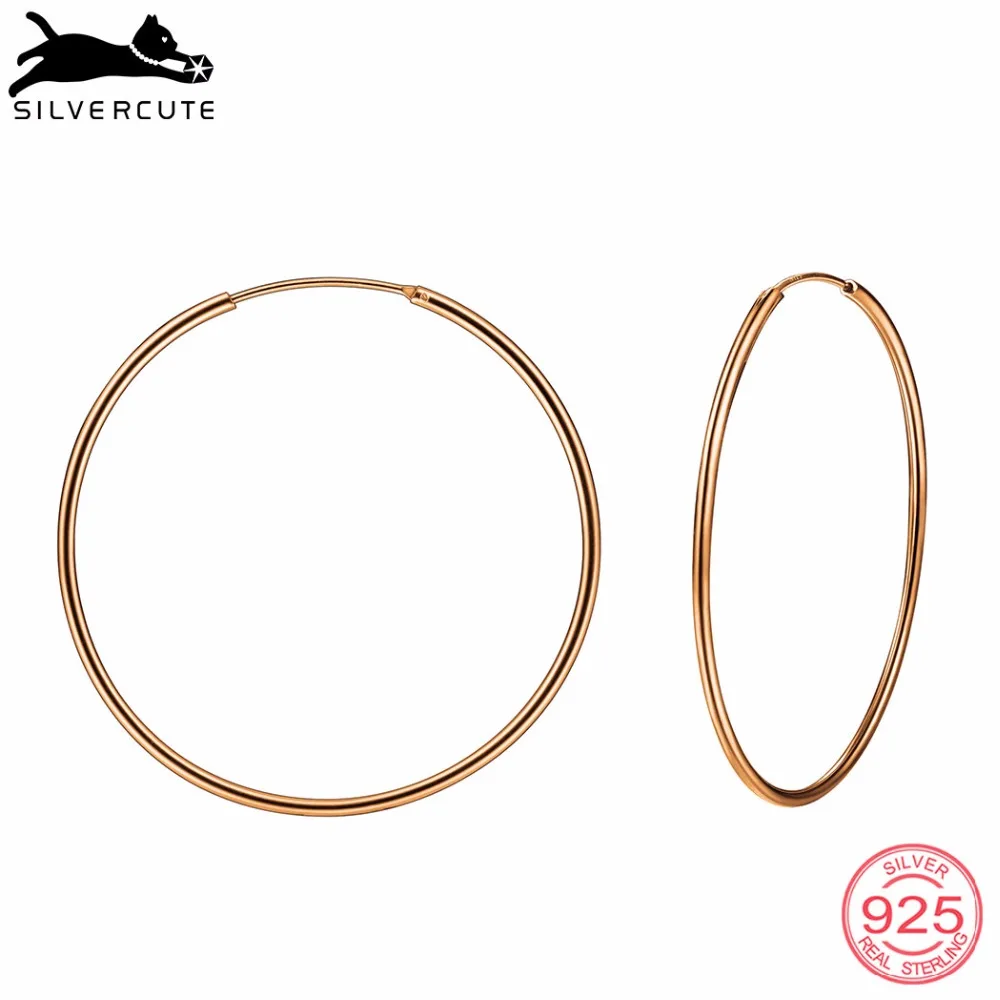 Silvercute Simple Rose Gold Color Earrings Hoops For Women Genuine Silver 925 Fine Jewelry Round Circle Brinco 5 Size SCE6001
Silvercute Simple Rose Gold Color Earrings Hoops For Women Genuine Silver 925 Fine Jewelry Round Circle Brinco 5 Size SCE6001