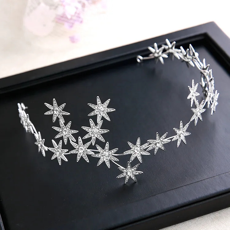 Baroque Handmade Alloy Rhinestone Crystal Star Hairband Luxury Diadem Veil Tiaras Crown Bride Headbands Wedding Hair Accessories
Baroque Handmade Alloy Rhinestone Crystal Star Hairband Luxury Diadem Veil Tiaras Crown Bride Headbands Wedding Hair Accessories