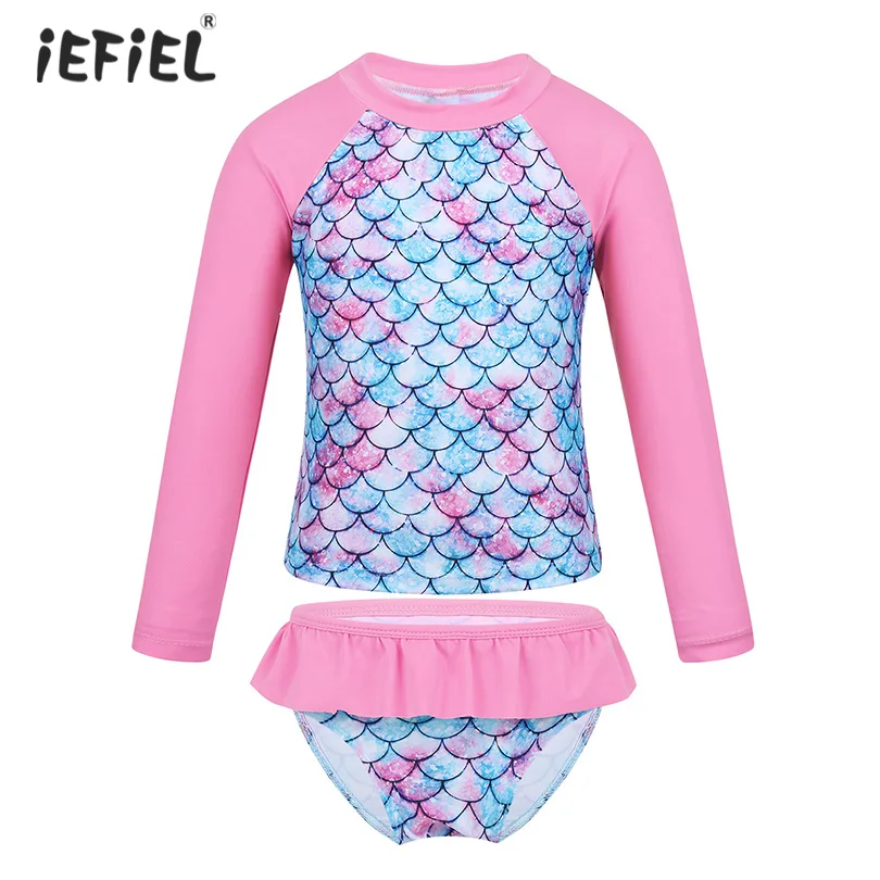 Summer Fashion Kids Girls Tankini Swimsuit Beach Wear Long Sleeves Fish Scales Printed Rash Guard Children Swimwear Bathing Suit
Summer Fashion Kids Girls Tankini Swimsuit Beach Wear Long Sleeves Fish Scales Printed Rash Guard Children Swimwear Bathing Suit
