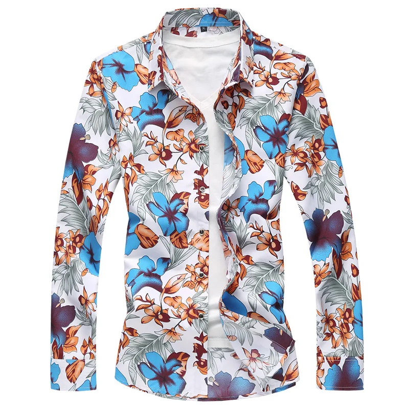 2019 Spring Autumn Casual Men Shirt Slim Fit Flower Print Shirt Long-sleeved Shirts Male Floral Social Masculina size M-7XL
2019 Spring Autumn Casual Men Shirt Slim Fit Flower Print Shirt Long-sleeved Shirts Male Floral Social Masculina size M-7XL