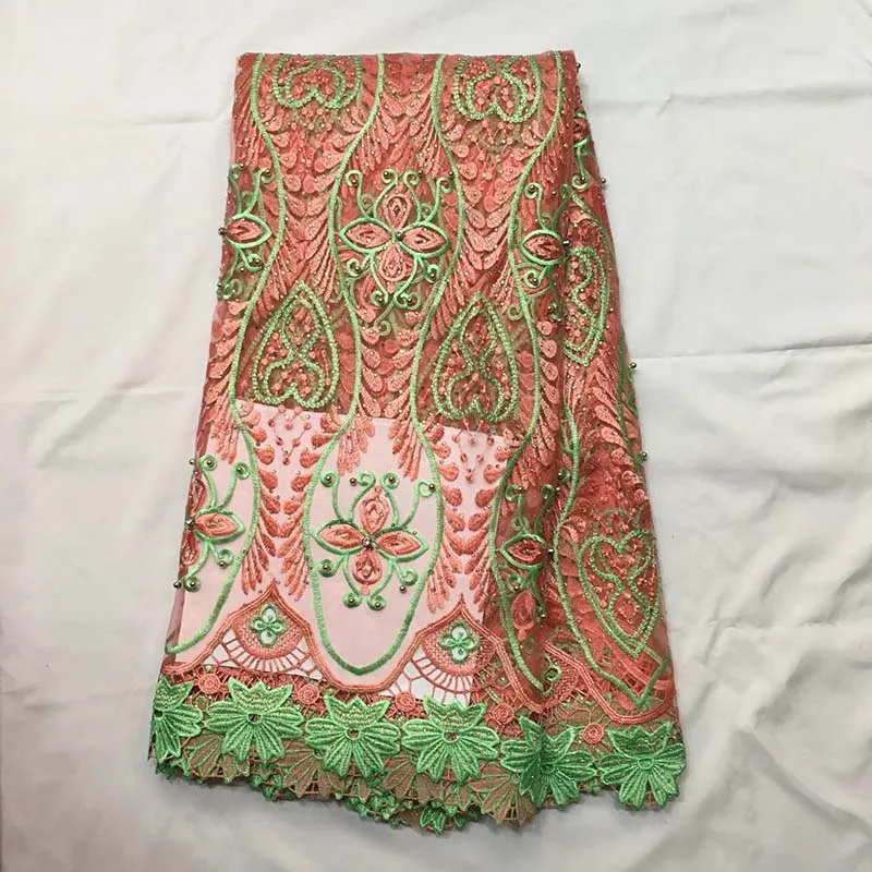 2017 Peach+Green Latest French Net Lace Fabric High Quality Bead Tulle African Lace Fabric Nigeria Lace Fabric For Wedding Dress
2017 Peach+Green Latest French Net Lace Fabric High Quality Bead Tulle African Lace Fabric Nigeria Lace Fabric For Wedding Dress